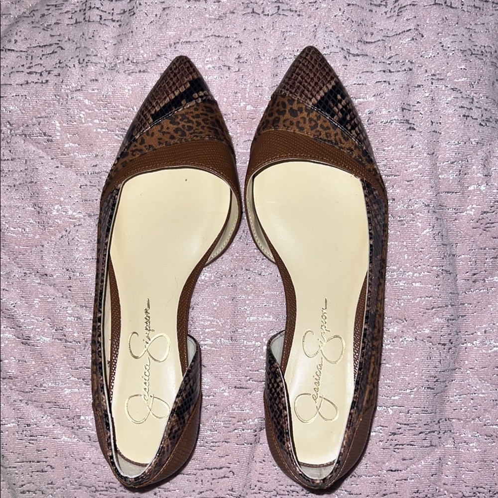 Jessica Simpson Brown Leopard Print Women's Flats